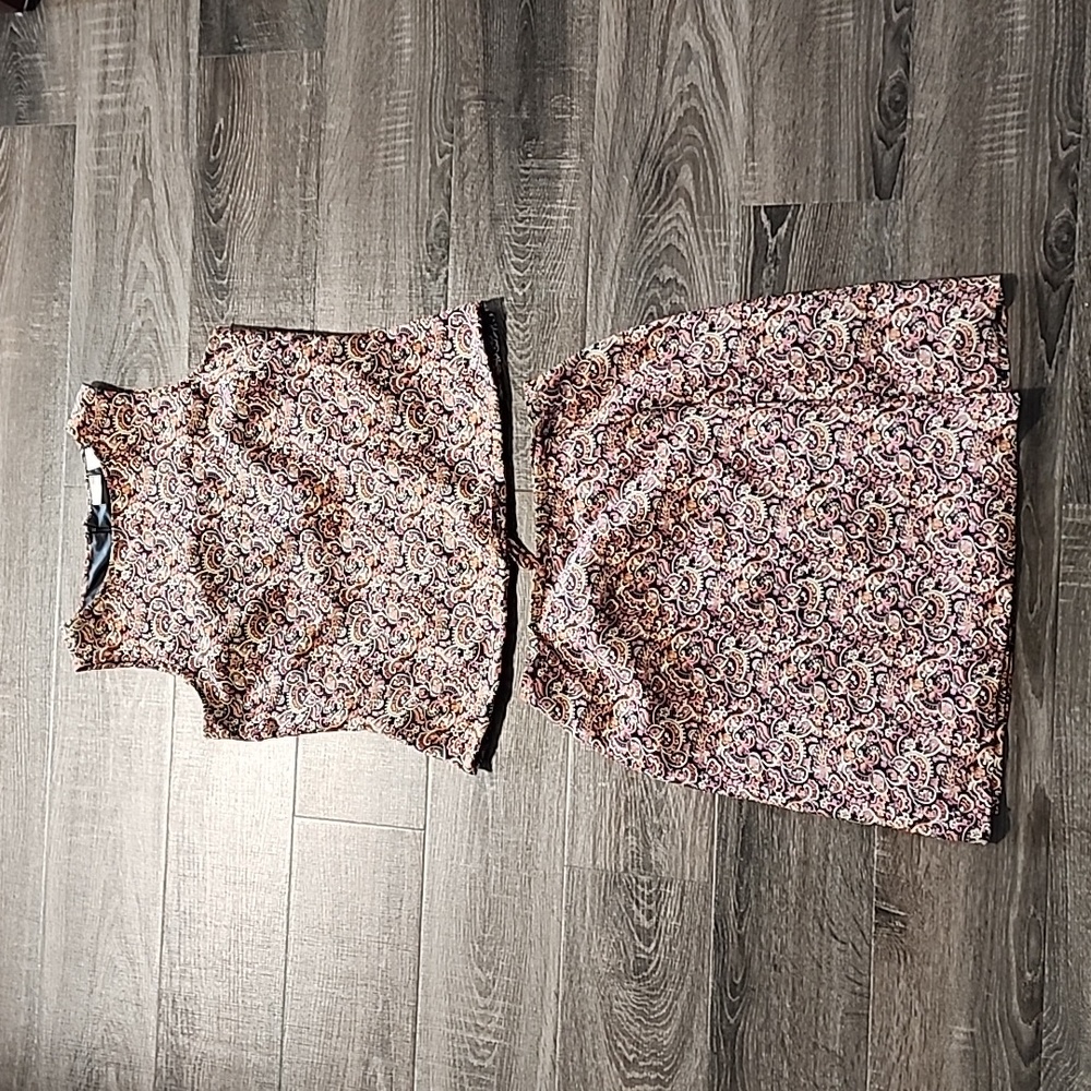 🦩 Merona SILK top and skirt SET 🦩